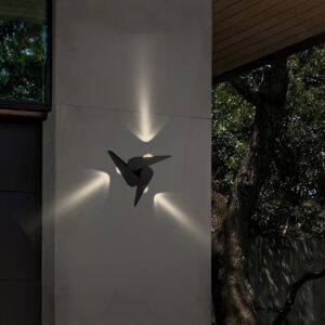 LED star design outdoor up and down Wall Light Lamp IP65 Waterproof Aluminum Lamp Body Black