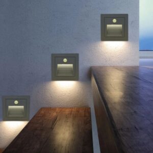 3W LED Dusk to Dawn Outdoor/Indoor Wall Light Motion Sensor Corner Lamp Stair Aisle Style