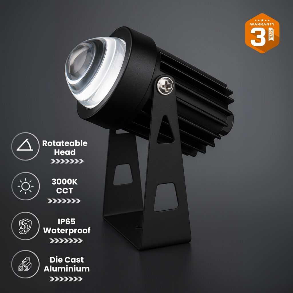 3W COB Warm White Outdoor LED Garden Spotlight