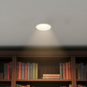 White recessed GU10 downlight frame with tiltable spotlight