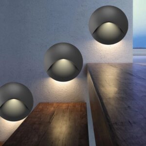Modern Round LED Step Light | Indoor/Outdoor Wall Light | 3W Warm White