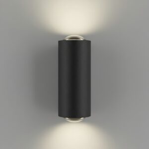 Outdoor 2W Warm White Wall Light Sleek Black
