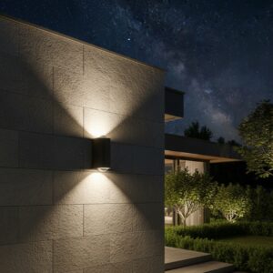 Outdoor 2W Warm White Wall Light Sleek Black