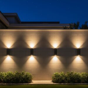Outdoor 2W Warm White Wall Light Sleek Black