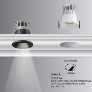 3w recessed spotlight warm white downlight