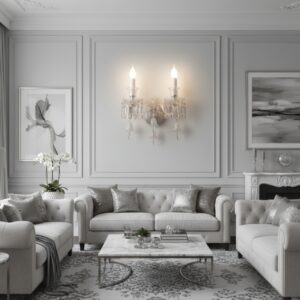 crystal K9 wall lamp luxury E14 bulb