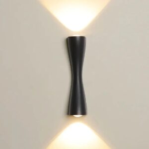 Modern black aluminum up down 10W LED wall light sconce with hourglass shape