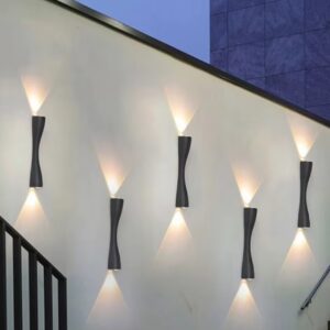 Modern black aluminum up down 10W LED wall light sconce with hourglass shape