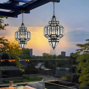Outdoor Porch Chandelier Waterproof Exterior Garden Lights For Balcony, Villa