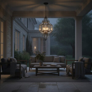 Outdoor Porch Chandelier Waterproof Exterior Garden Lights For Balcony, Villa