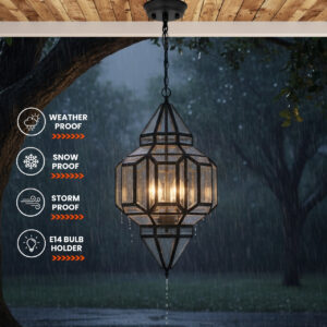 Outdoor Porch Chandelier Waterproof Exterior Garden Lights For Balcony, Villa