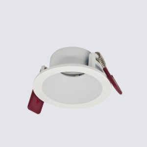 White recessed GU10 downlight frame with tiltable spotlight