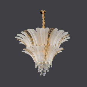Modern Crystal Chandelier, Golden for Dining Room, Oval Ceiling Fixture Suitable for Kitchen Island, Bar, Bedroom, Living Room