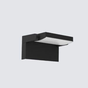 Modern black LED wall light sconce with warm glow, ideal for luxury villa outdoor and indoor use 3000K