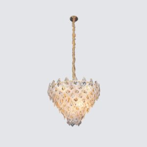 Modern Crystal Chandelier, Golden for Dining Room, Oval Ceiling Fixture Suitable for Kitchen Island, Bar, Bedroom, Living Room
