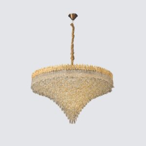 Modern Crystal Chandelier, Golden for Dining Room, Oval Ceiling Fixture Suitable for Kitchen Island, Bar, Bedroom, Living Room