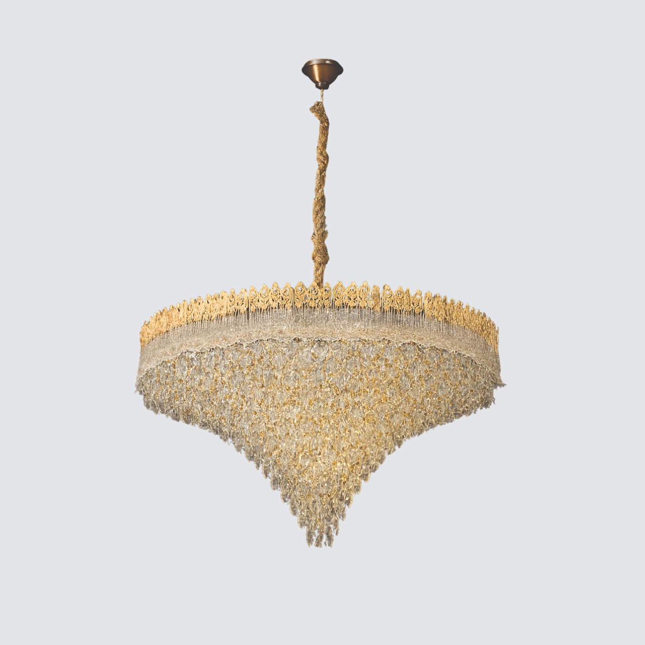 Modern Crystal Chandelier, Golden for Dining Room, Oval Ceiling Fixture Suitable for Kitchen Island, Bar, Bedroom, Living Room