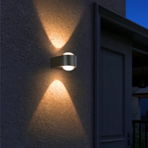 LED Outdoor Wall Light Lamp IP65 Waterproof Aluminum Lamp Body Black