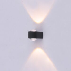 LED Outdoor Wall Light AC85-265V IP65 Waterproof Aluminum Lamp Body Black