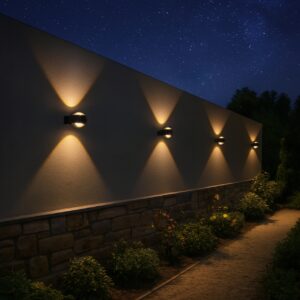 LED round Outdoor Wall Light Lamp IP65 Waterproof Aluminum Lamp Body Black