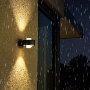 LED round Outdoor Wall Light Lamp IP65 Waterproof Aluminum Lamp Body Black