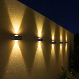 LED Square Outdoor Wall Light Lamp IP65 Waterproof Aluminum Lamp Body Black