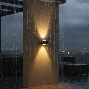 LED Square Outdoor Wall Light Lamp IP65 Waterproof Aluminum Lamp Body Black