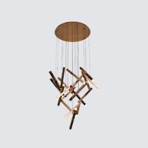 Modern Gold Bar LED Pendant Light for Dining & Living Room