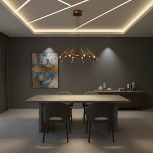 Modern Gold LED Chandelier | Designer Ceiling Pendant Light 3 color light temperature