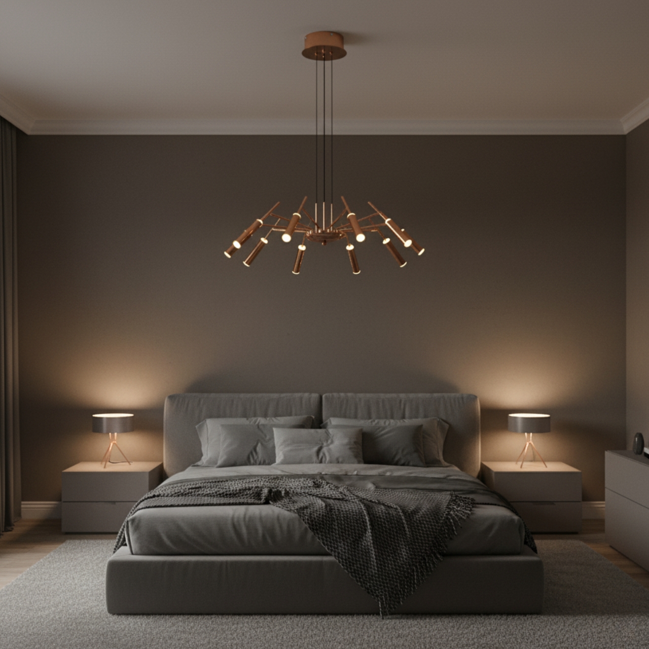 Modern Gold LED Chandelier | Designer Ceiling Pendant Light 3 color light temperature
