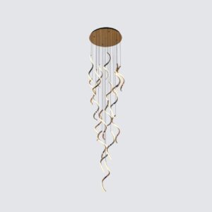 Modern Spiral LED Chandelier | Luxury Staircase hotels Pendant Light