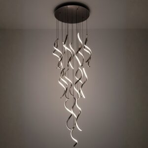 Modern Spiral LED Chandelier | Luxury Staircase hotels Pendant Light