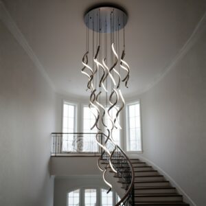 Modern Spiral LED Chandelier | Luxury Staircase hotels Pendant Light