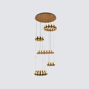 Modern LED Chandelier | Luxury High Ceiling Pendant Light Gold