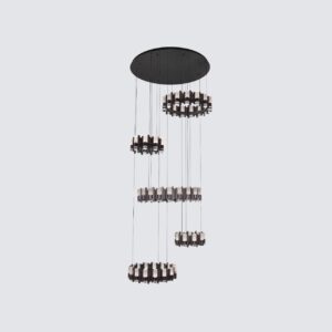Modern LED Chandelier | Luxury High Ceiling Pendant Light Pearl Black