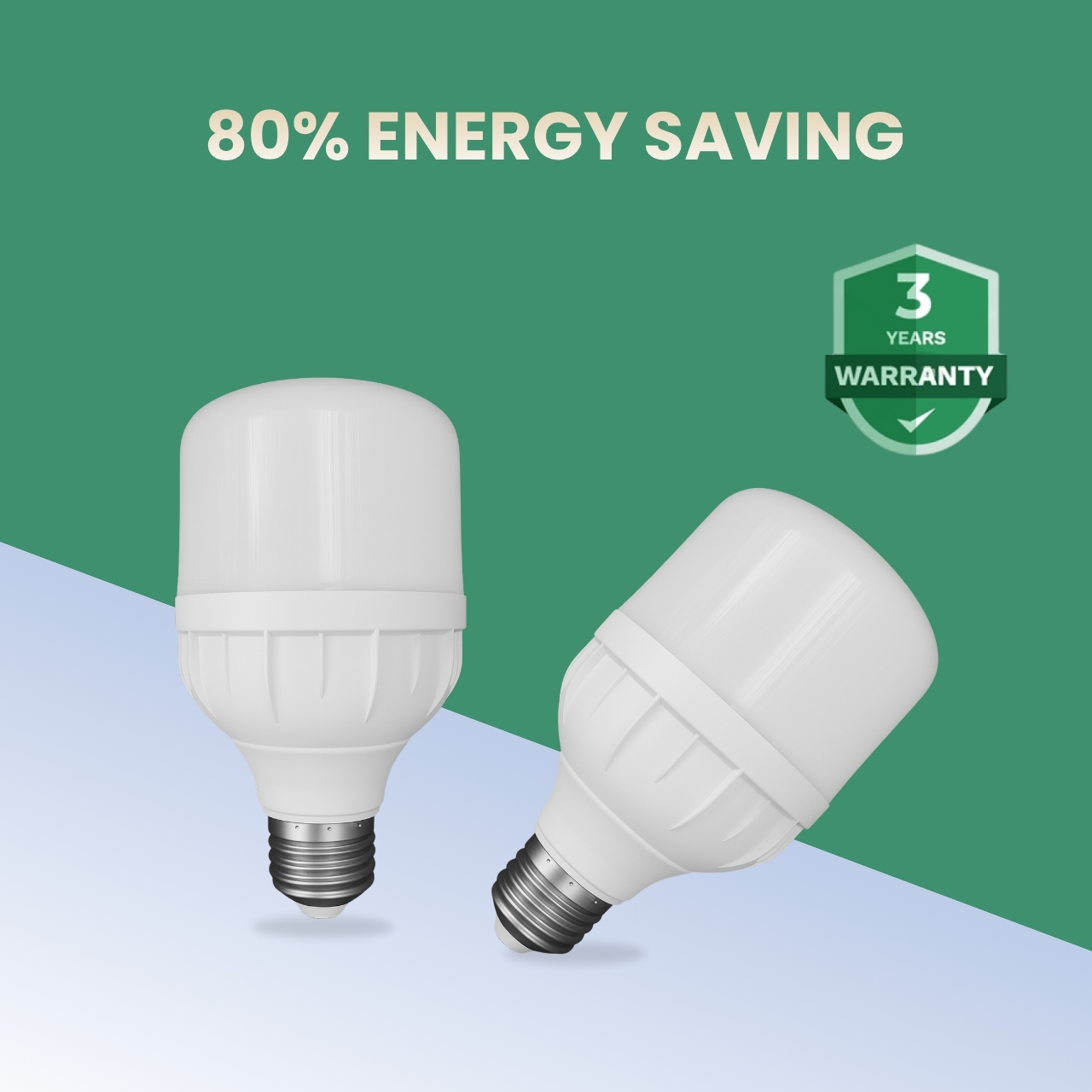 16W LED Bulb with E27 Base, Energy Saving, Bright White Light