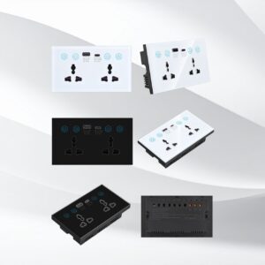 Tuya Smart WiFi Wall Socket USB Type C | Double Outlet Touch Switch | Works with Tuya Smart Life