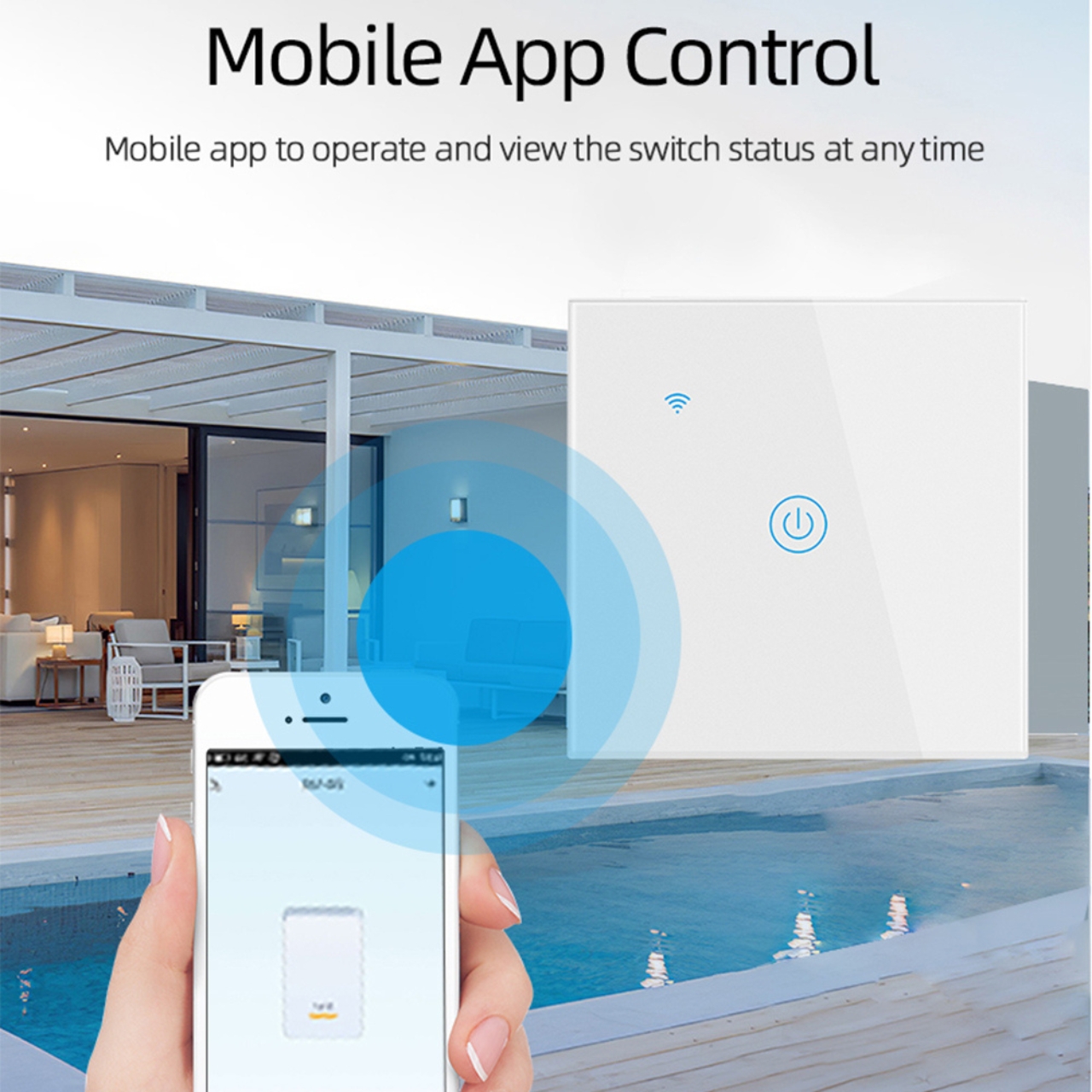Smart 1 Gang Touch Wall Switch with Mobile App Control