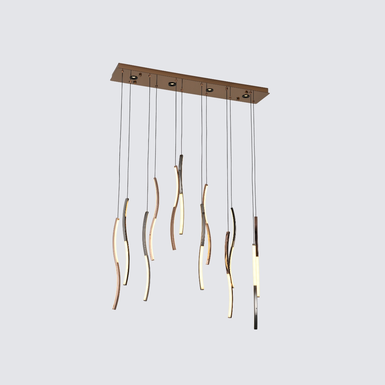 Luxury modern LED linear wave pendant light chandelier