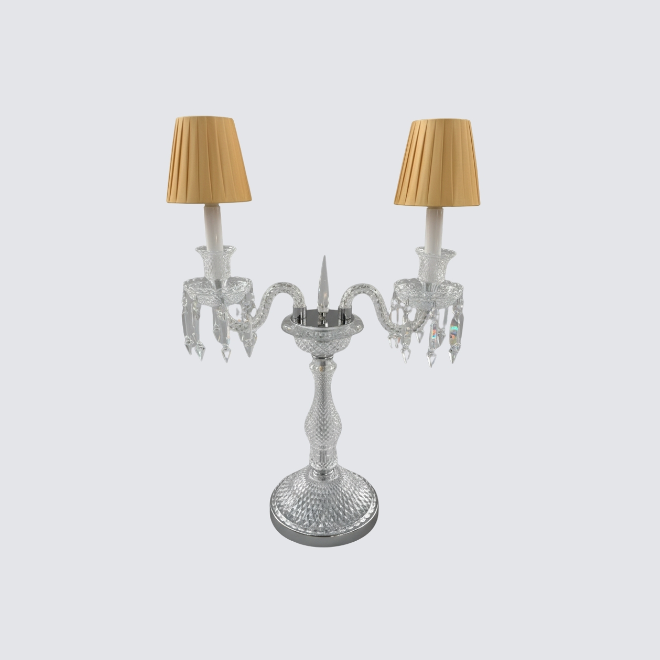crystal table lamp clear chrome
