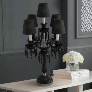 crystal table lamp black chrome