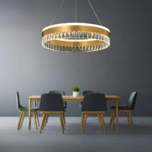 modern crystal round chandelier gold 3 light colors