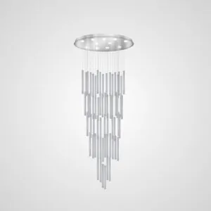 modern double height chandelier 3 colors light silver