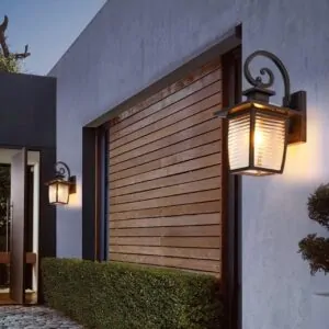 outdoor vintage wall lamp coffee brown E27 bulb