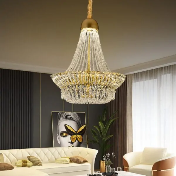 gold crystal chandelier light e14 bulbs