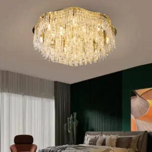 low ceiling crystal chandelier gold 80cm