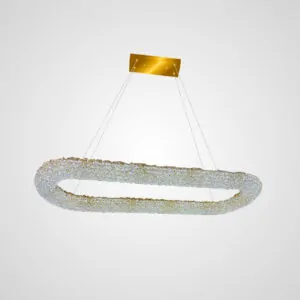 luxury gold single oval crystal chandelier 120cm