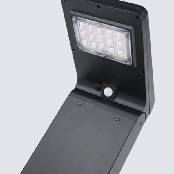 LED Aluminium Solar Bollard Light 5W 3000K Black