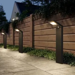 LED Aluminium Solar Bollard Light 5W 3000K Black