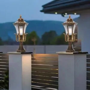 outdoor aluminium pillar light E27 bulb Ip65 waterproof